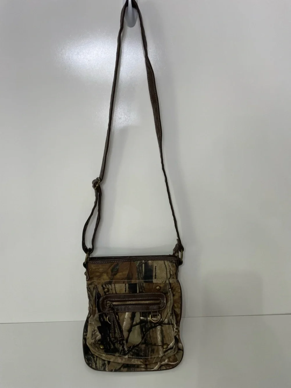 RealTree Camouflage Crossbody Mailman Shoulder Bag Brown Green Indie Sleaze